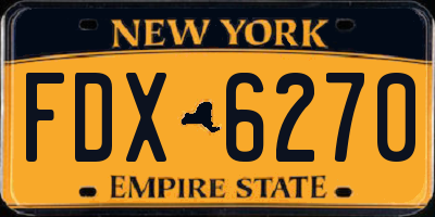 NY license plate FDX6270