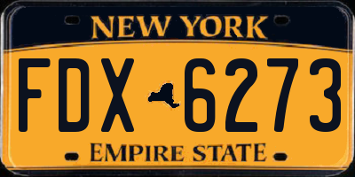 NY license plate FDX6273