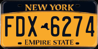 NY license plate FDX6274