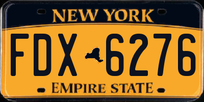 NY license plate FDX6276