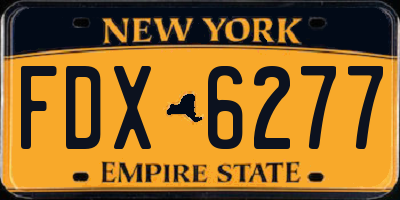 NY license plate FDX6277