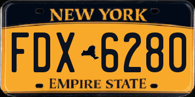 NY license plate FDX6280