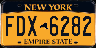 NY license plate FDX6282