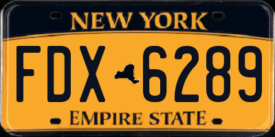 NY license plate FDX6289
