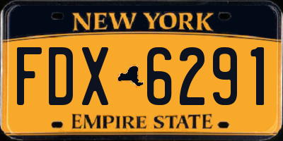 NY license plate FDX6291