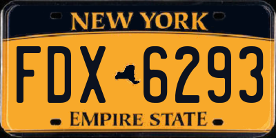 NY license plate FDX6293