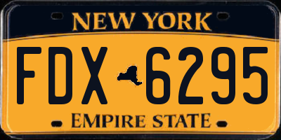 NY license plate FDX6295