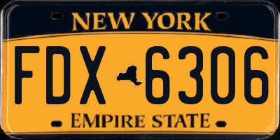 NY license plate FDX6306