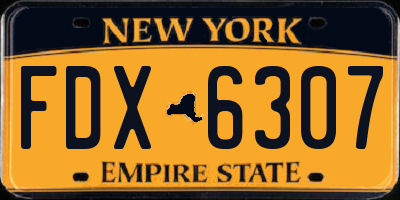 NY license plate FDX6307