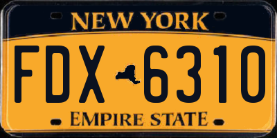 NY license plate FDX6310