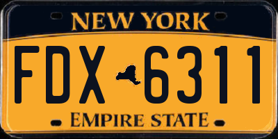 NY license plate FDX6311