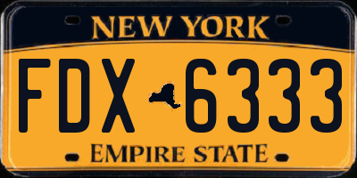 NY license plate FDX6333