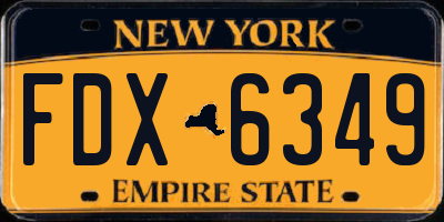 NY license plate FDX6349