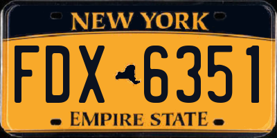 NY license plate FDX6351