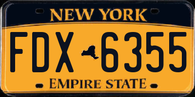 NY license plate FDX6355