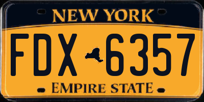 NY license plate FDX6357