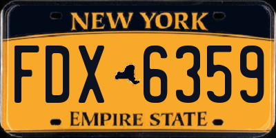 NY license plate FDX6359