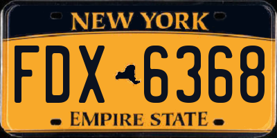 NY license plate FDX6368