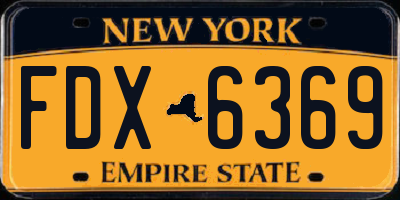 NY license plate FDX6369