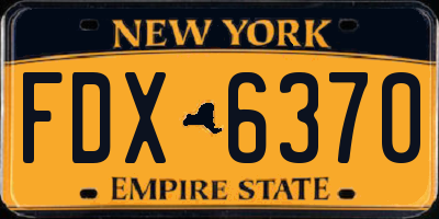 NY license plate FDX6370