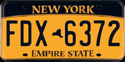 NY license plate FDX6372