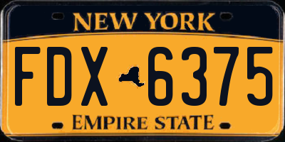 NY license plate FDX6375