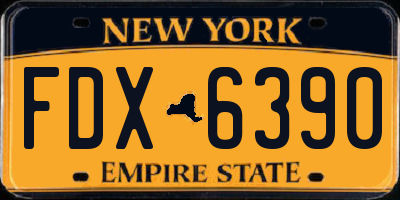 NY license plate FDX6390