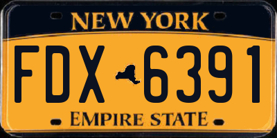 NY license plate FDX6391