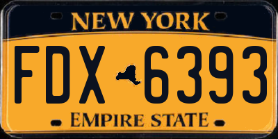 NY license plate FDX6393