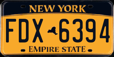 NY license plate FDX6394