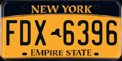 NY license plate FDX6396