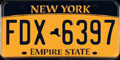 NY license plate FDX6397