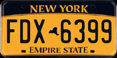 NY license plate FDX6399
