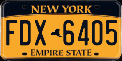 NY license plate FDX6405