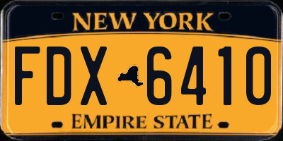 NY license plate FDX6410
