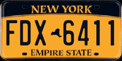 NY license plate FDX6411
