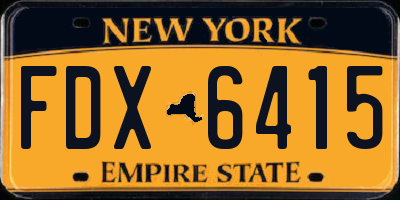 NY license plate FDX6415