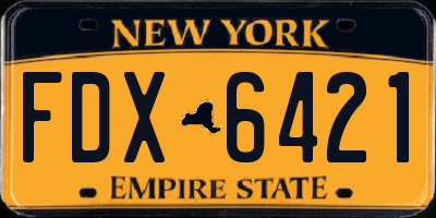 NY license plate FDX6421
