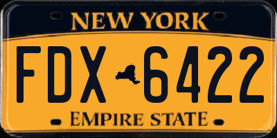 NY license plate FDX6422
