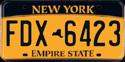 NY license plate FDX6423