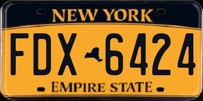 NY license plate FDX6424