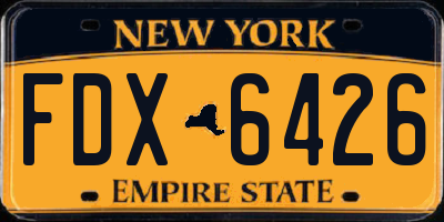 NY license plate FDX6426