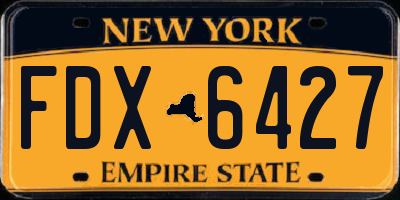 NY license plate FDX6427