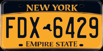 NY license plate FDX6429