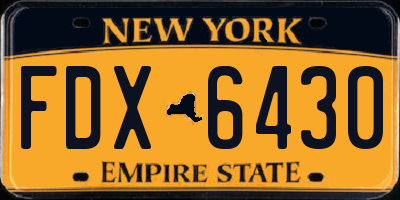 NY license plate FDX6430
