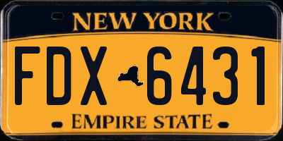 NY license plate FDX6431
