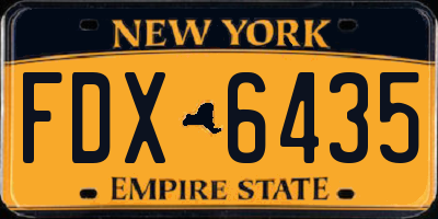 NY license plate FDX6435