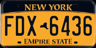 NY license plate FDX6436