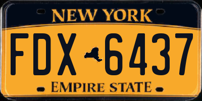 NY license plate FDX6437