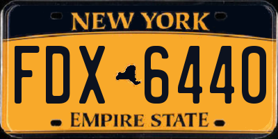 NY license plate FDX6440